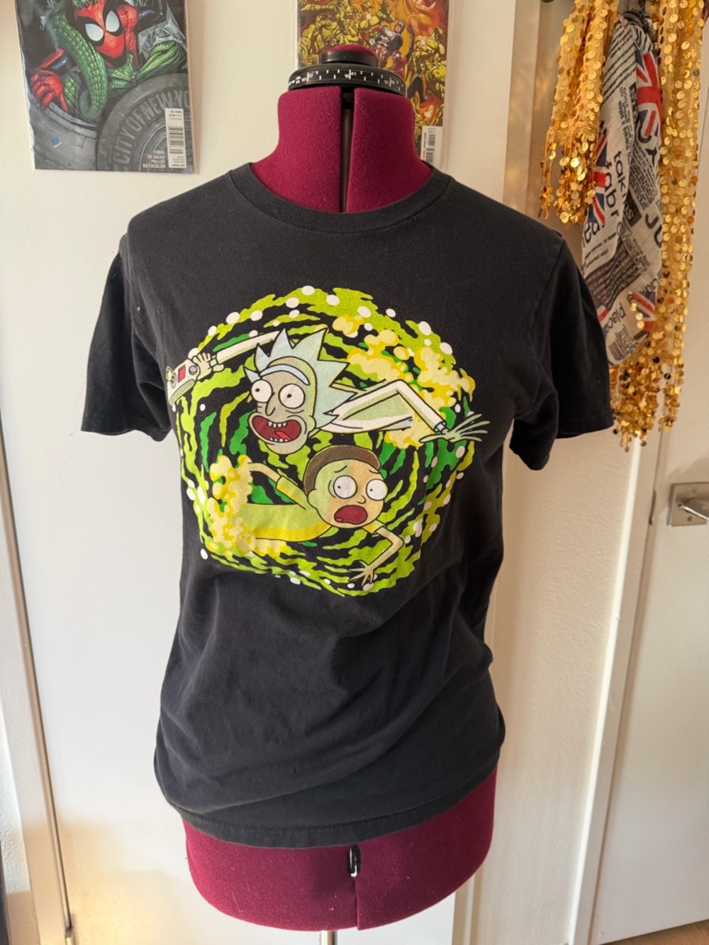Rick and Morty Black Short Sleeve Graphic Tee
